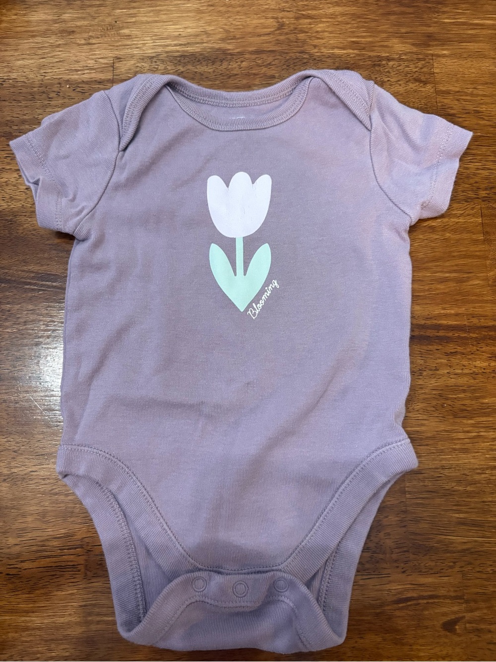 Old Navy Purple Floral Graphic Baby One-Piece Bodysuit
